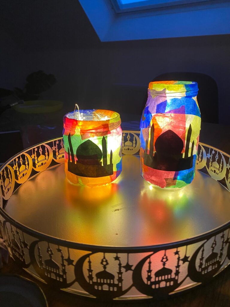 Ramadan Glaslaterne basteln mit Kindern